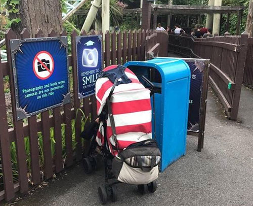 貪玩父母為坐過山車 把女嬰獨(dú)自放垃圾桶旁