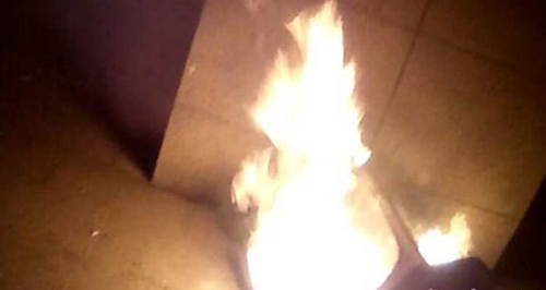 南京垃圾桶 深夜起火