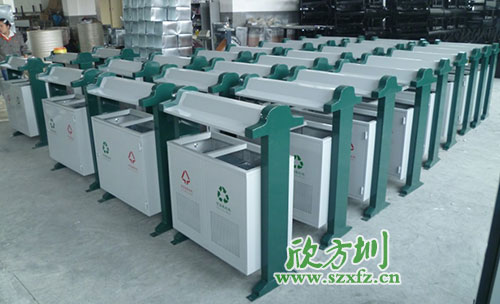 欣方圳鋼板分類垃圾桶，二十年專為小區潔凈服務