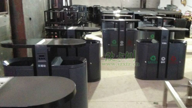 海南物業金屬烤漆分類垃圾桶保障戶外環境清潔